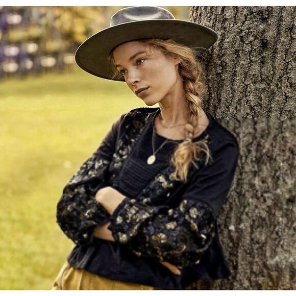 Anthropologie Neale Sequined Peplum Top, Small. Witchy - Picture 2 of 13